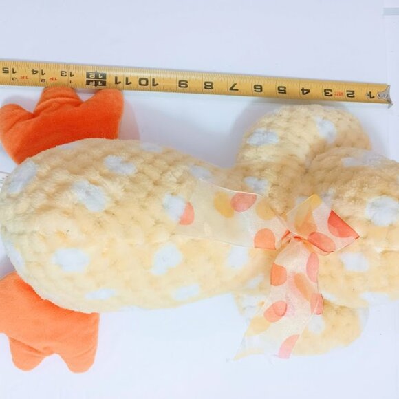 Yellow Duck Plush Stuffed Animal Toy Orange Laying Down Bow 15 in. Plush - Picture 8 of 9